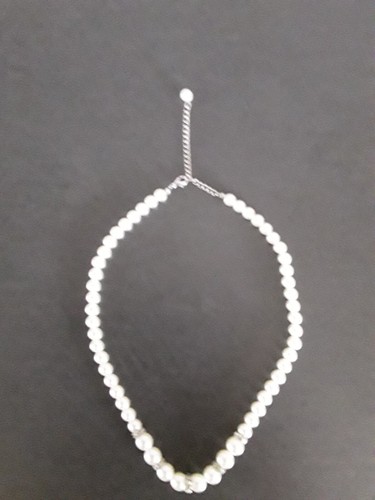 Collier perles blanches - collier, blanches.