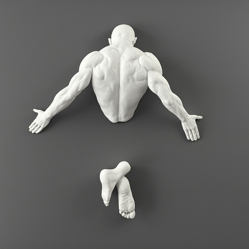 Homme sortant sculpture - de,
