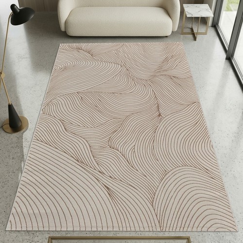 Tapis crème motif - , structuré