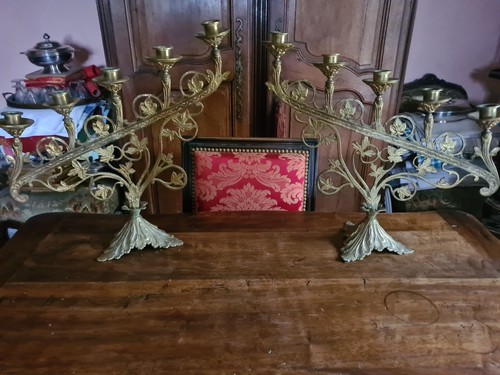 Paire candelabres bronze - paire,