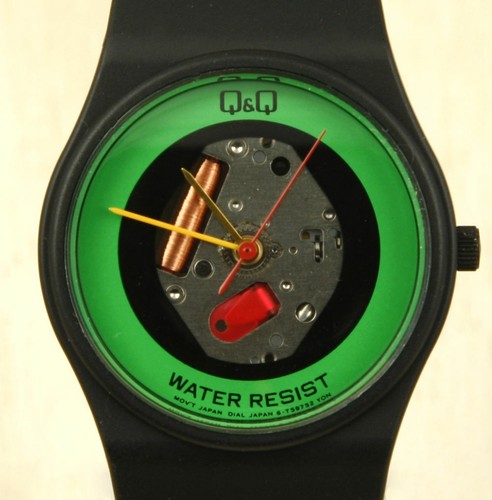 Vintage green skeleton watch - vintage,