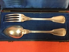 Couverts de baptême en métal