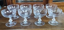 8 Anciennes Grandes Coupes Champagne Verres Cristal Old Crystal Glasses