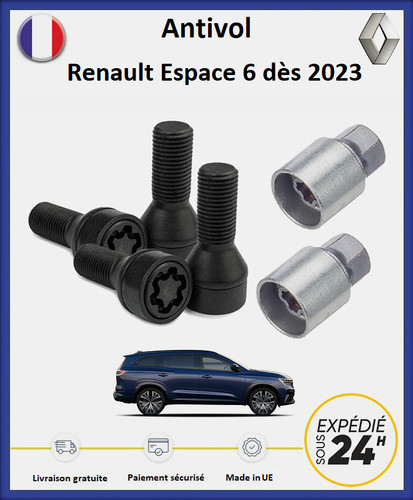 Ecrous antivol roues noir - ecrous,