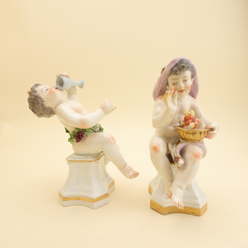 18c meissen pair restored - 18c,