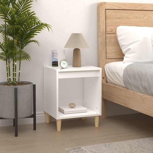 Table chevet blanc brillant - de,