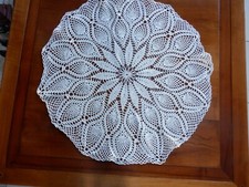 nappe napperon rond beige petite table ou sellette D 85 cm