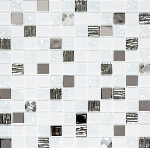 Mosaïque verre acier inox - mosaïque, &