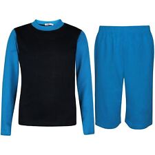 Uni Garçon Fille T-Shirt Et Short Été Bleu Costume Vêtements Jeux 5-13