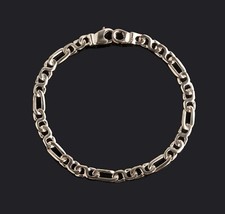 Bracelet En Chaîne Figaro Pour Homme En Or Jaune Massif 14k 9,6 Gr