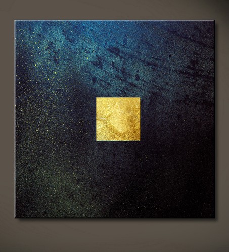 Tableau toile or noir - tableau, en