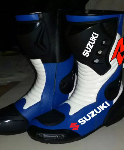 Suzuki bottes moto course cuir