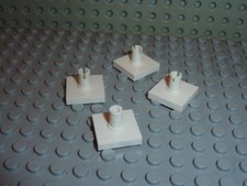 4 x LEGO white Tile 2 x 2 with Pin ref 2460  Set 8654 7171 10216 6472 6332 7237