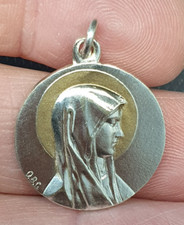 BIJOU / ANCIEN PENDENTIF MEDAILLE RELIGIEUSE PLAQUE OR SAINTE MARIE #36