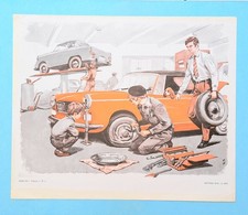 Ancienne affiche scolaire - dessin vie quotidien - édition MDI 1970 /recto verso