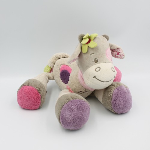 Doudou girafe vache - , grise