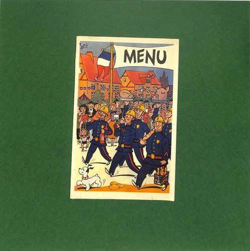Menu ancien pompiers banquet - ancien, pompiers,