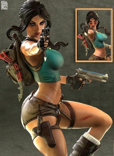 Lara croft figurine digital - figurine:,