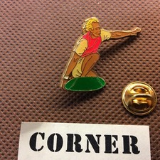 Pin's Folies ❤️ Vintage Surfboard. Surfing Waves Surfer pin # 2 