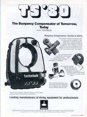 1980 technisub print - print, scuba