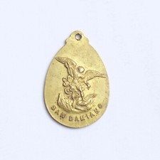 Médaille religieuse San Damiano - XXe siècle - laiton dorée - 2,2 x 1cm
