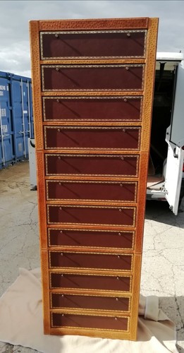 Meuble cartonnier gainné peau - meuble,