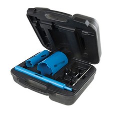 COFFRET SCIES TREPANS DIAMANTEES 27, 53, ET 106 mm 7 PIECES 1/2 BSP