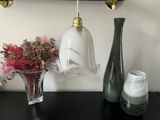 MUGUET - Lampe suspension ancienne/ vintage vagues blanches