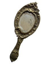 Face à Main Miroir de Toilette Bronze de Style Louis XV Rinceaux Fleurs XIX ème