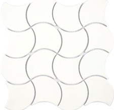 Mosaïque de Céramique Compartiments Ivoire Vague Miroir Paroi Douche I WB13-FS19