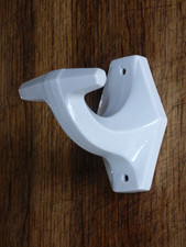 ANCIENNE PATERE PORTE MANTEAU EN PORCELAINE BLANCHE SALLE DE BAIN ART DECO