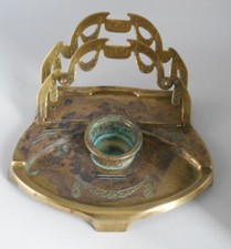 ANCIEN ENCRIER TRIEUR CLASSEUR LETTRES  PLIABLE ART NOUVEAU  EN  LAITON