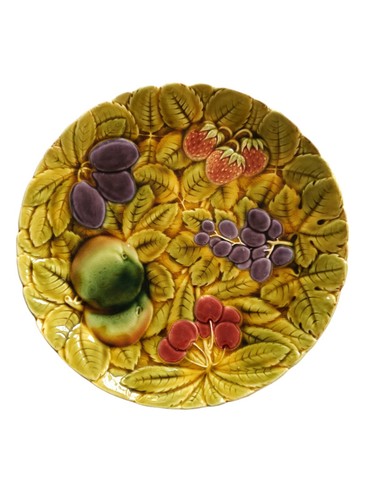 Plat rond barbotine - rond, décors