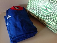 LOT 7 MAILLOTS LE COQ SPORTIF ANNEES 70 BLEU ROUGE STYLE : CAEN - PSG - FRANCE