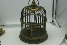 Vintage Mid Century Solid Brass Bird House Cage 