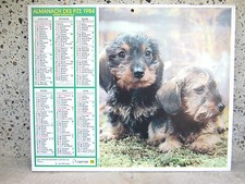 Calendrier almanach des P.T.T. 1984, photos: 2 chiots et un chaton