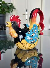 Théière en Faïence - Zoomorphe Poule Multicolore - Service Thé Café Vaisselle