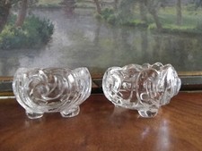 PAIRE DE SALERONS EN CRISTAL DE SÈVRES - DÉCOR ART NOUVEAU