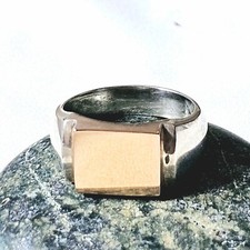 Bague Chevalière Art Déco Artisan Or 18k Argent 925 Poinçon Aigle & Sanglier T55