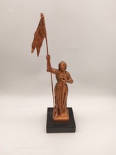 Statuette Jeanne d'arc en régule aspect cuivre