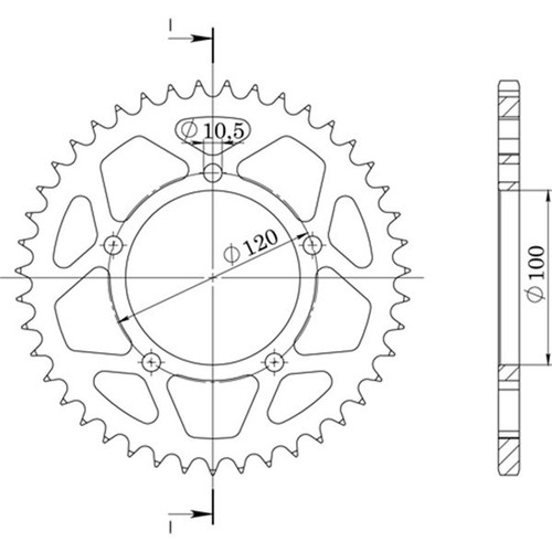 Couronne aluminium p525 - couronne, p525-d44