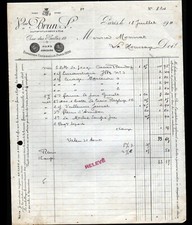 PARIS (I°) EPICERIE / ALIMENTATION "Vve BRUN" Facture en 1911