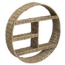 Atmosphera Etagère murale ronde design roseau Seagrass - Diam. 58 cm - Beige 