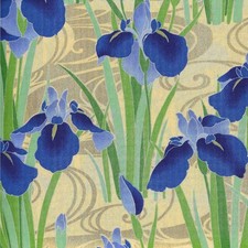 Tissu japonais grand iris - grand,