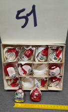 12 Anciennes boules de Noël creuses en verre soufflé maison chalet de montagne