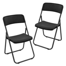 Lot de 2 chaises pliantes d'extérieur terrasse jardin balcon camping bistrot
