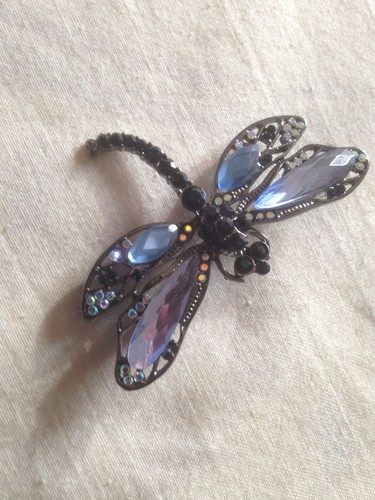 Broche libellule pierre - , bleue