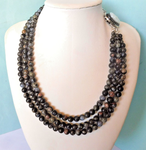 Collier llanite bleuté 3 - llanite,