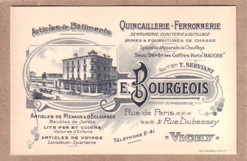 Vichy carte visite e - -, de
