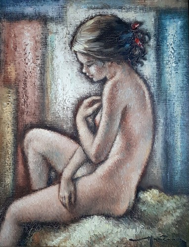Tableau huile féminin - huile,